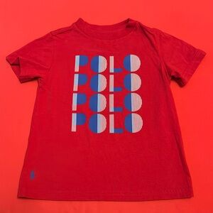 Gently used Polo Ralph Lauren Boys short sleeve red logo shirt